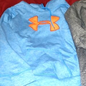 Under Armour Blue Hoodie with Orange Logo